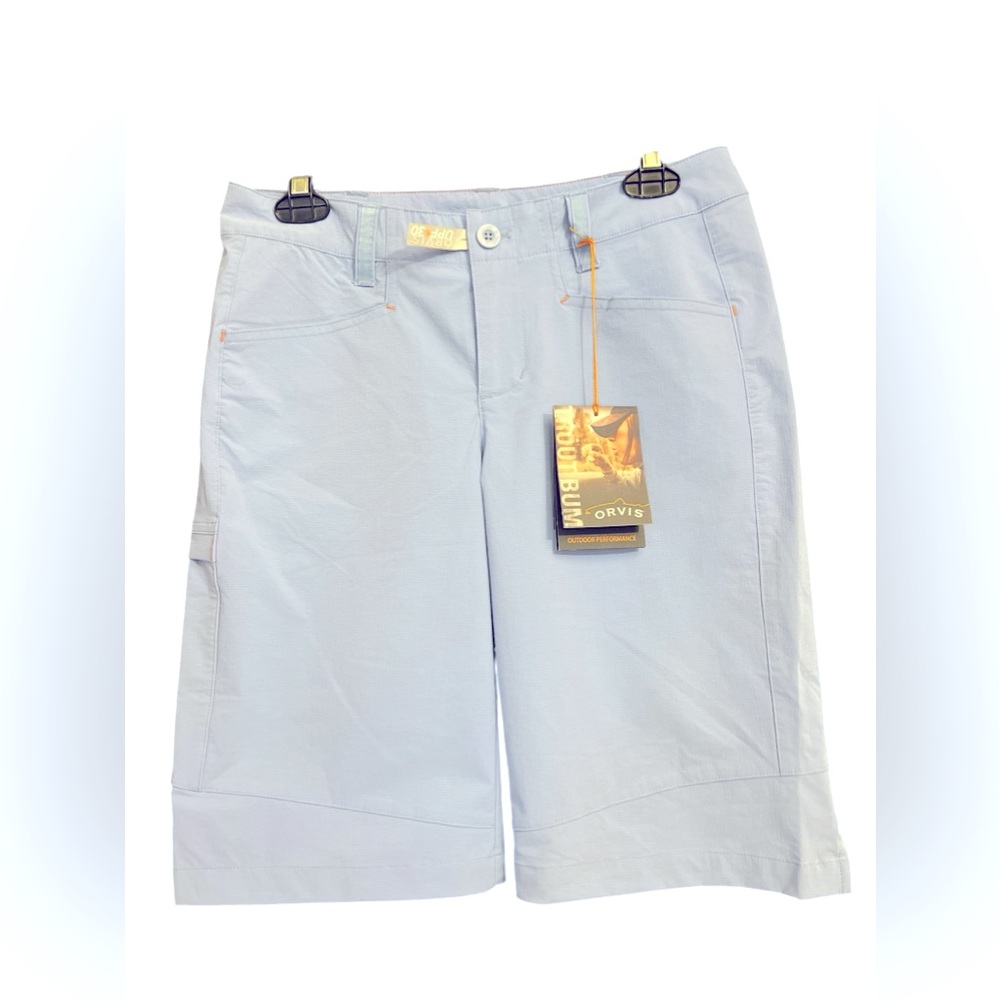 Orvis Women’s Trout Bum Shorts Size 4 Light Blue UPF 30 Blocks 97% Sun ☀️